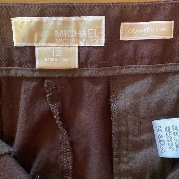 Michael Kors Gramercy Fit Wide Leg Dress pants in brown size 12 - Picture 7 of 13